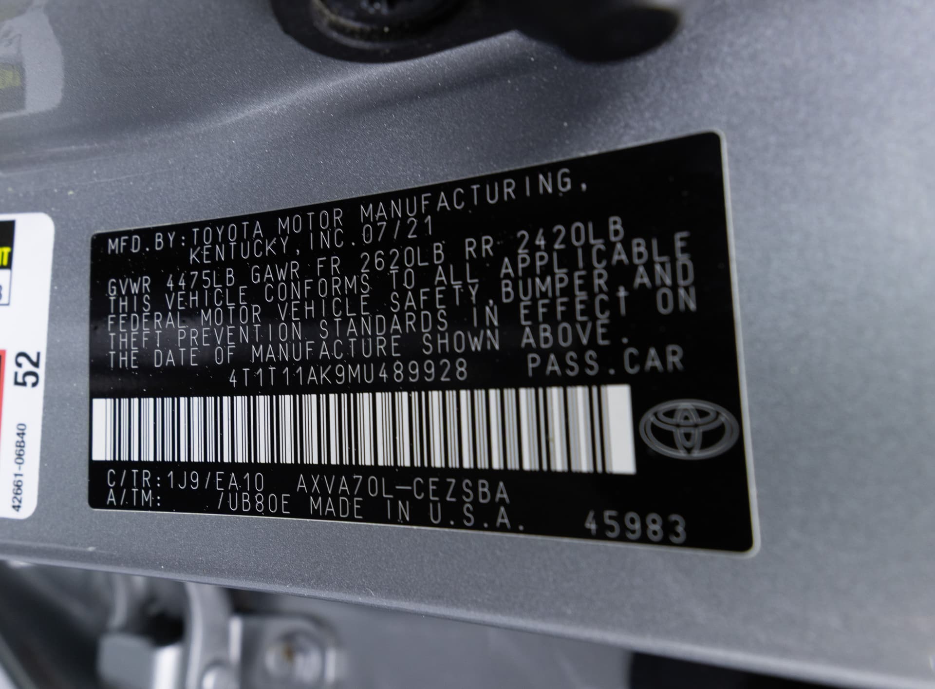 TOYOTA Camry 2021 - 10